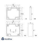 جعبه رومیزی ضدآب تجهیزات الکترونیکی ABW225-A با ابعاد 35×58×65 میلی متر