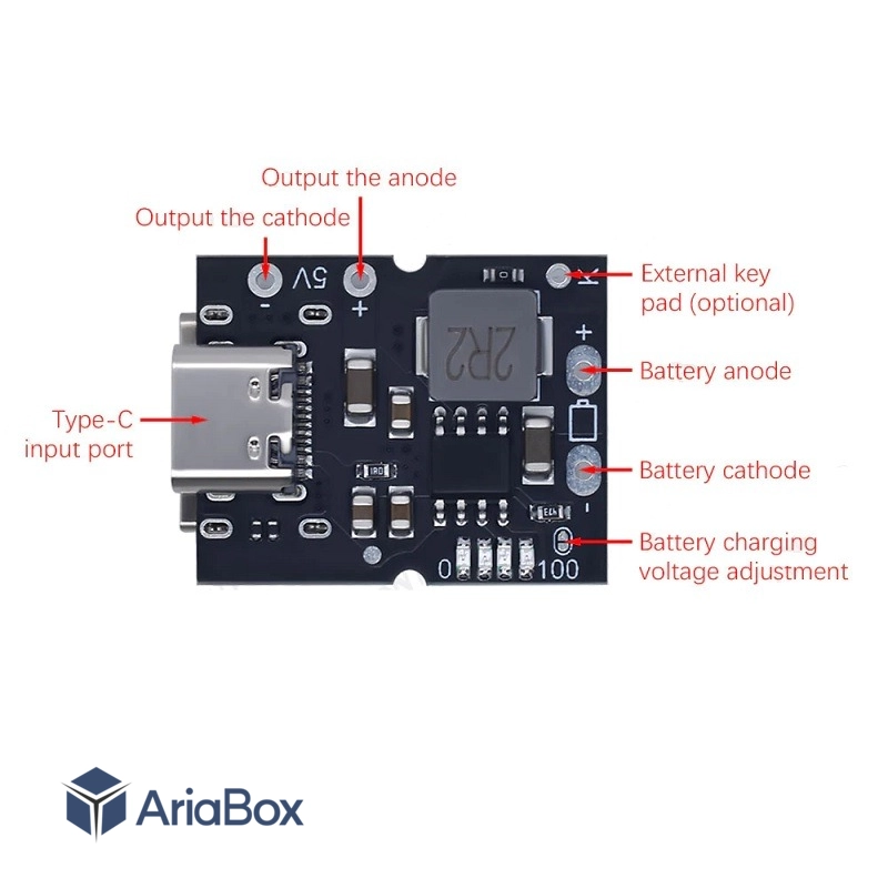 ماژول پاوربانک Type-C افزاینده ولتاژ 5V 2A با خروجی USB